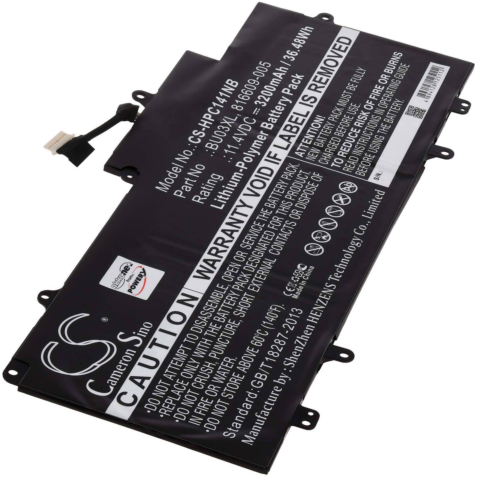 Powery Akku für Laptop HP Chromebook 14-AK050NR, 11,4V, Li-Polymer