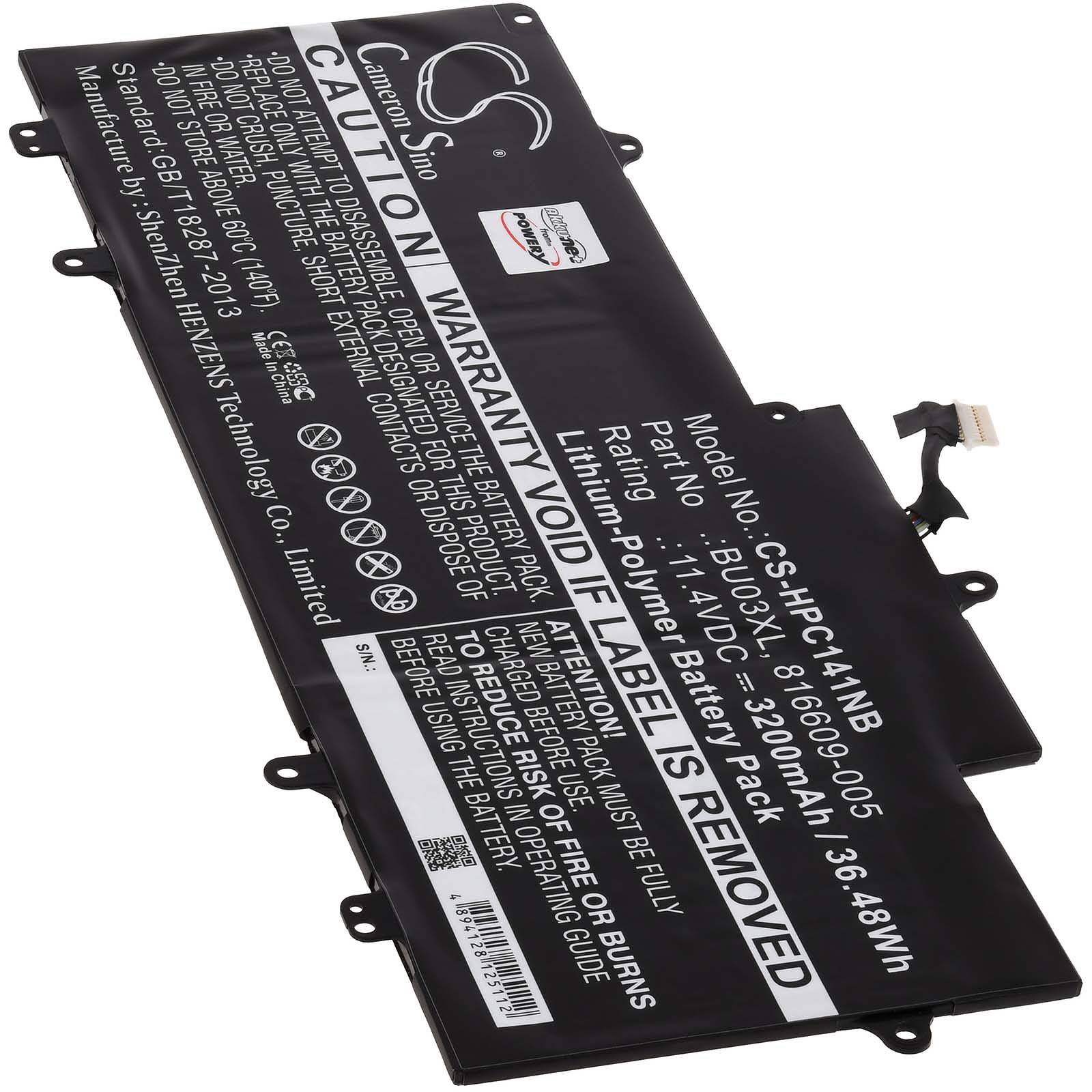 Powery Akku für Laptop HP Chromebook 14-AK050NR, 11,4V, Li-Polymer