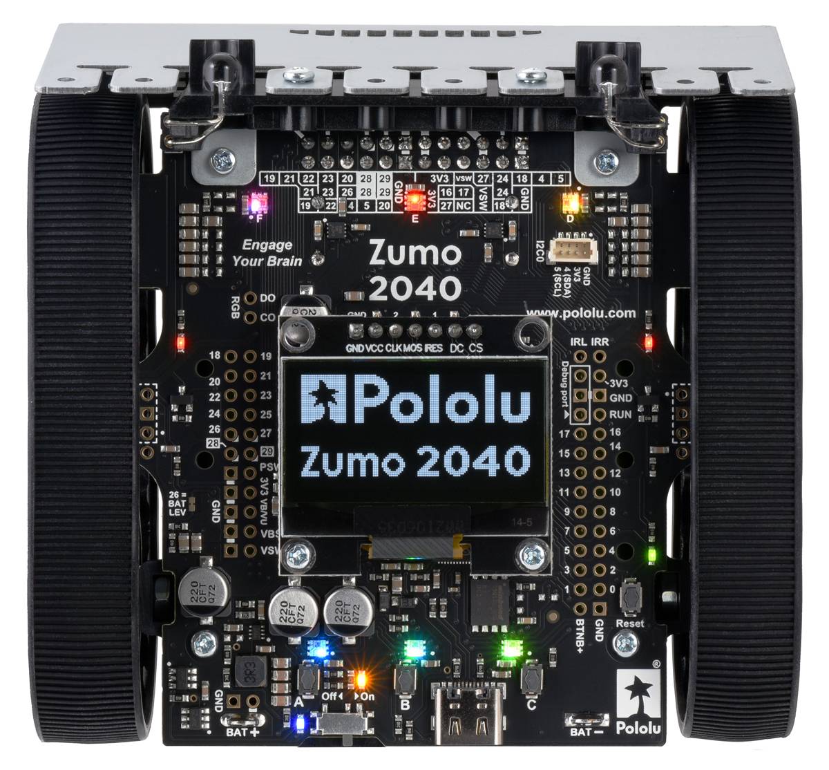 Pololu Zumo 2040 Robot (Assembled with 75:1 HP Motors) Based on RPi RP2040