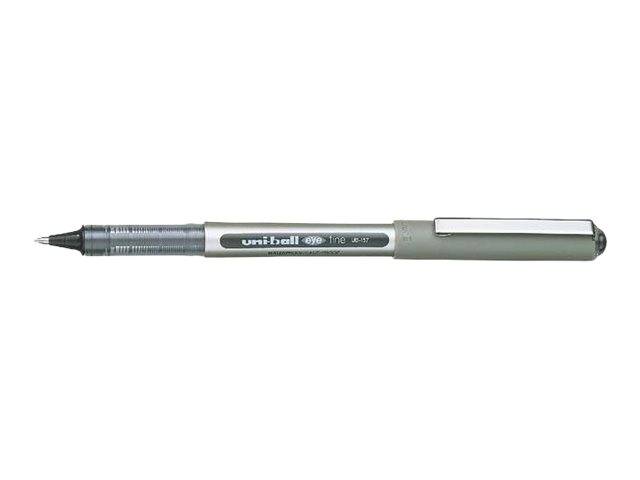 uni-ball eye fine UB-157E Tintenroller silber 0,4 mm, Schreibfarbe: schwarz, 12 St.