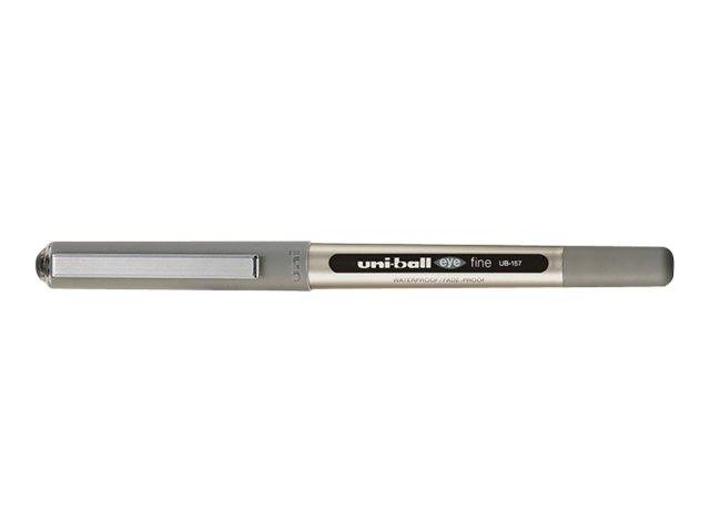 uni-ball eye fine UB-157E Tintenroller silber 0,4 mm, Schreibfarbe: schwarz, 12 St.