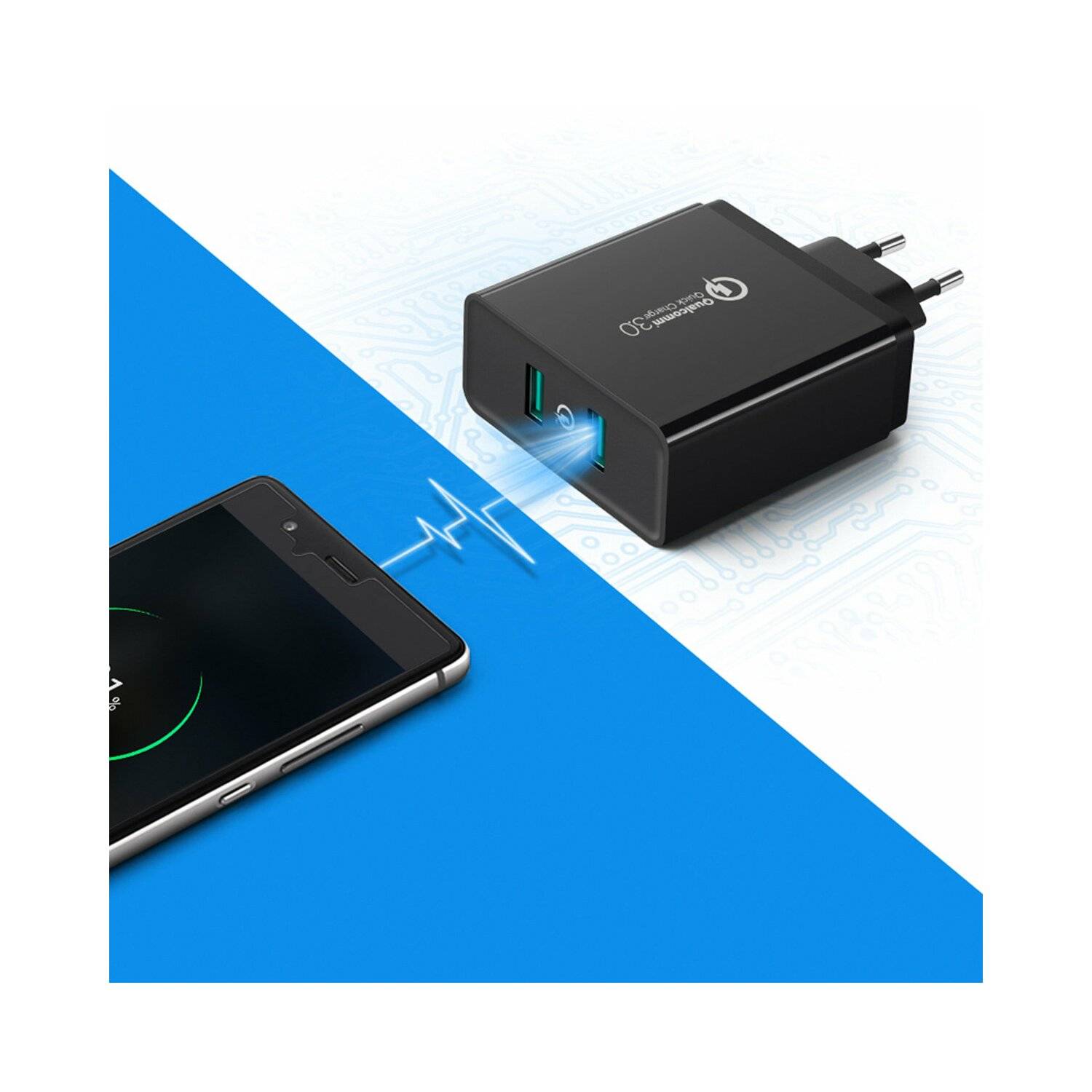 Ugreen Wandladegerät 2xUSB-A 36W QC3.0 schwarz (CD161)