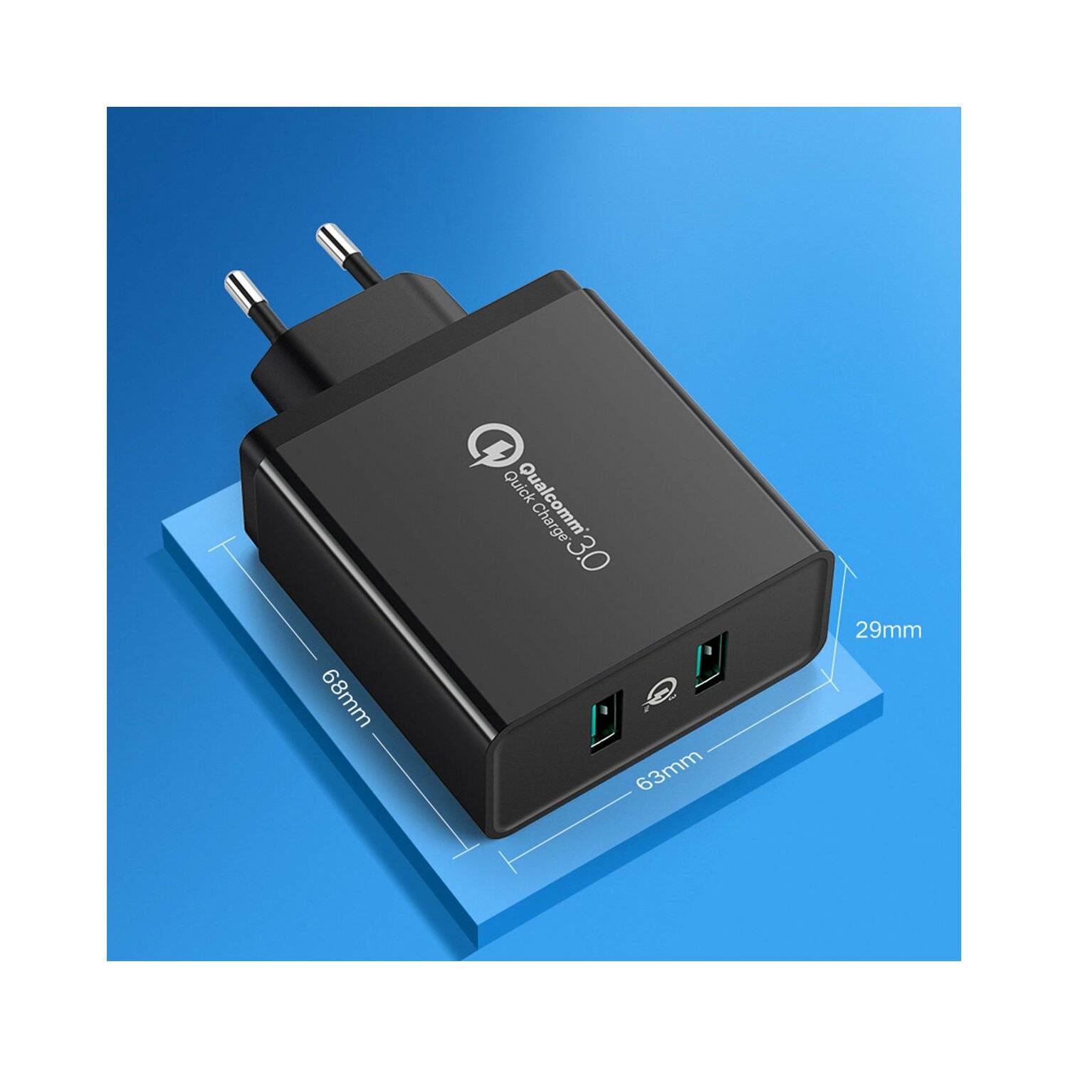 Ugreen Wandladegerät 2xUSB-A 36W QC3.0 schwarz (CD161)