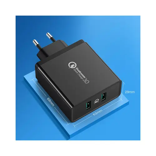 Ugreen Wandladegerät 2xUSB-A 36W QC3.0 schwarz (CD161) Ugreen Wandladegerät 2xUSB-A 36W QC3.0 schwarz (CD161)