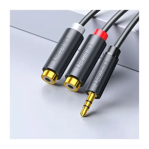 Ugreen Audioadapter Klinke 3,5 mm Stecker auf 2 x RCA Buchse Kabel 0,25 m grau Ugreen Audioadapter Klinke 3,5 mm Stecker auf 2 x RCA Buchse Kabel 0,25 m grau