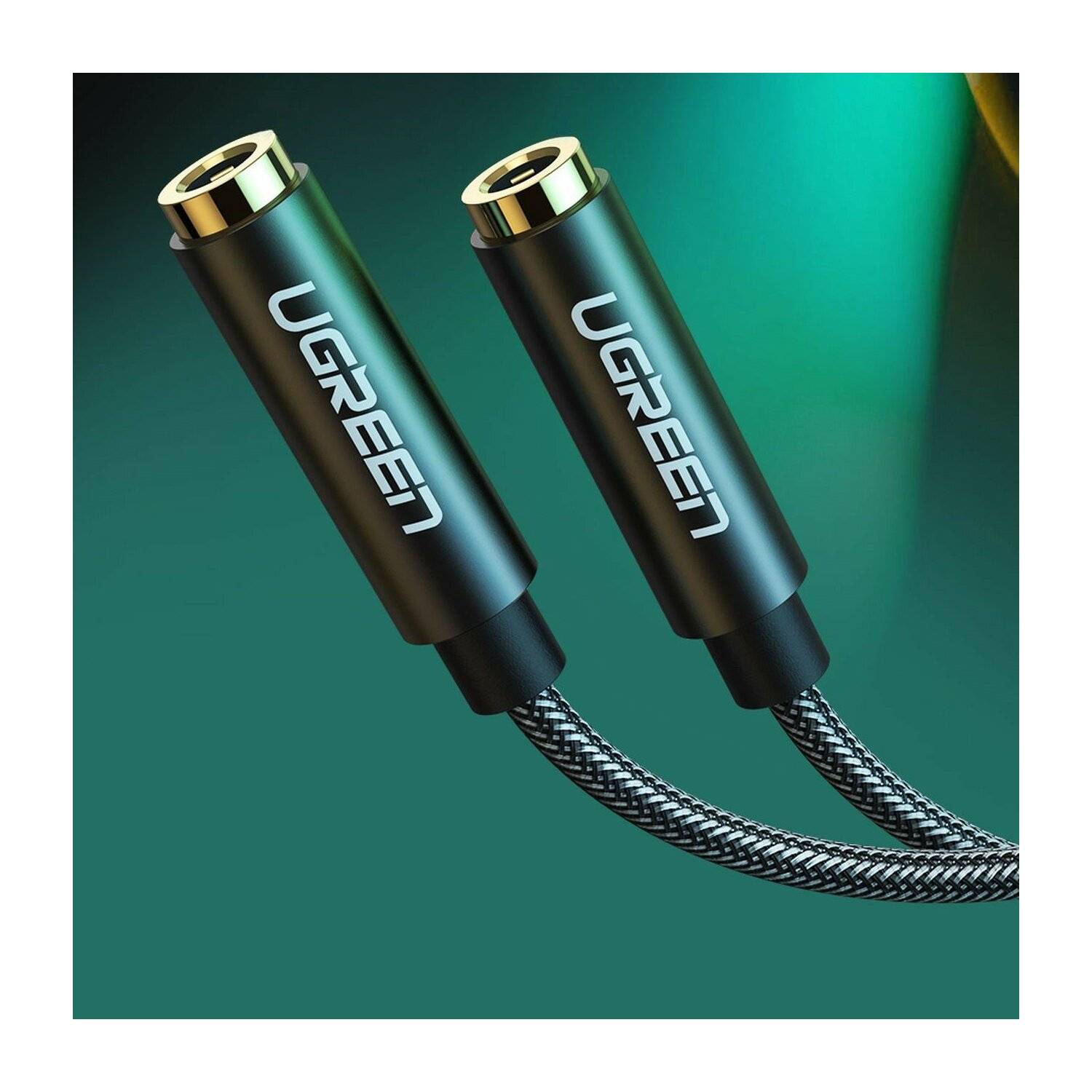 Ugreen AV123 Kopfhörerkabel 3,5 mm Miniklinke (männlich)  2x 3,5 mm Miniklinke (weiblich)  Schwarz