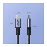 Ugreen Kabel USB Typ C - USB Typ C 5 A 100 W Power Delivery Quick Charge 3.0 FCP 480 Mbps Kabel grau 1m Ugreen Kabel USB Typ C - USB Typ C 5 A 100 W Power Delivery Quick Charge 3.0 FCP 480 Mbps Kabel grau 1m