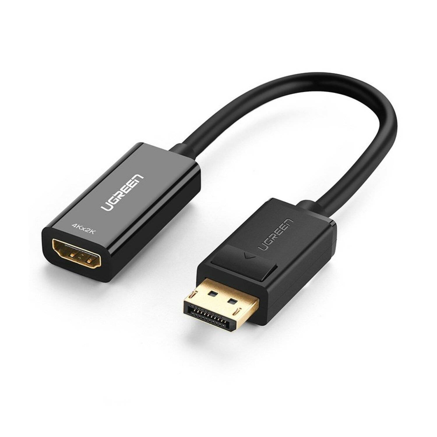 Ugreen Kabel von DisplayPort (männlich) auf HDMI (weiblich) (unidirektional) 1080P 60Hz 12bit Schwarz (40362)