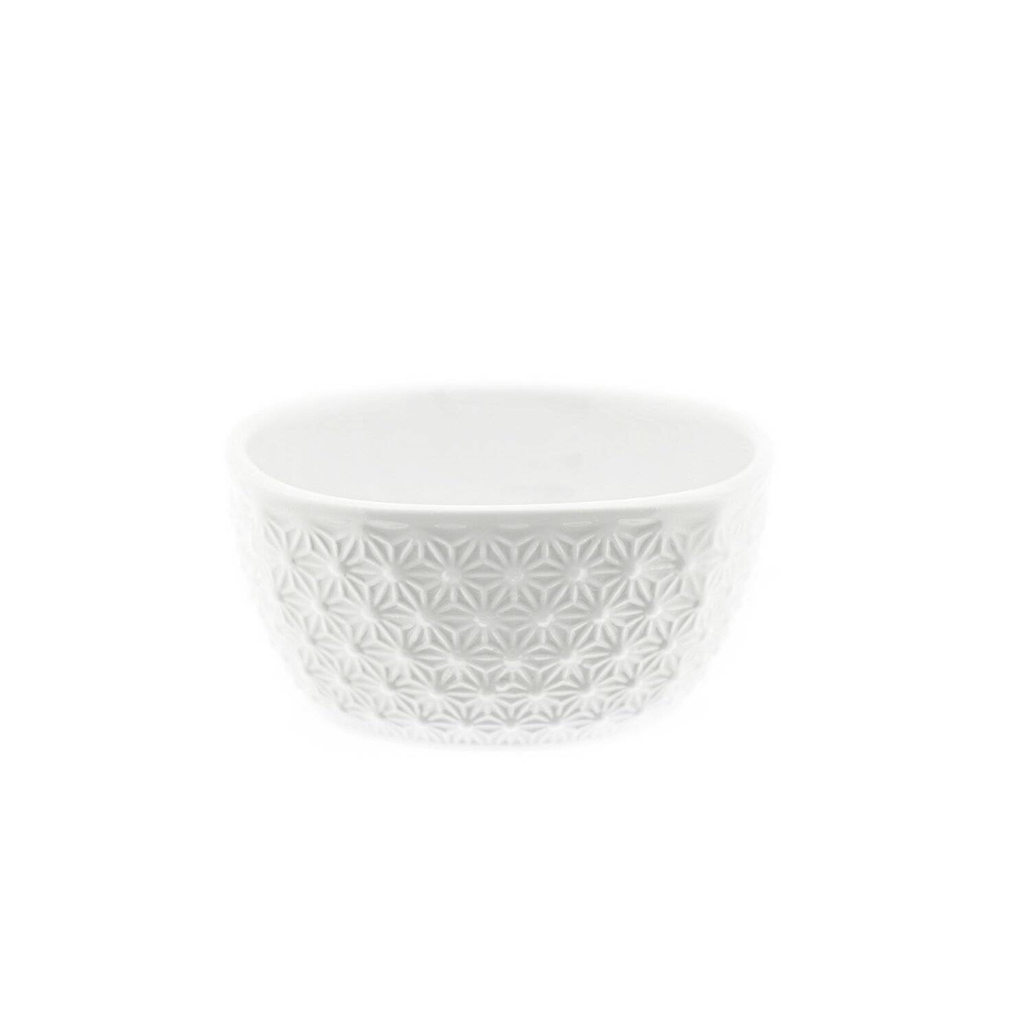 Almina 6er Snackschalen-Set aus Porzellan Servierschale mit Muster Weiß 200 ml Motiv 1