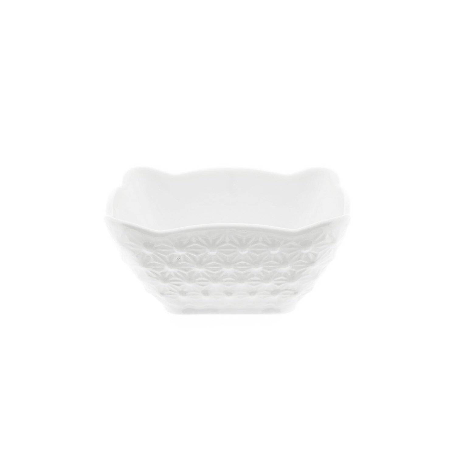 Almina 6er Snackschalen-Set aus Porzellan Servierschale mit Muster Weiß 200 ml Motiv 1