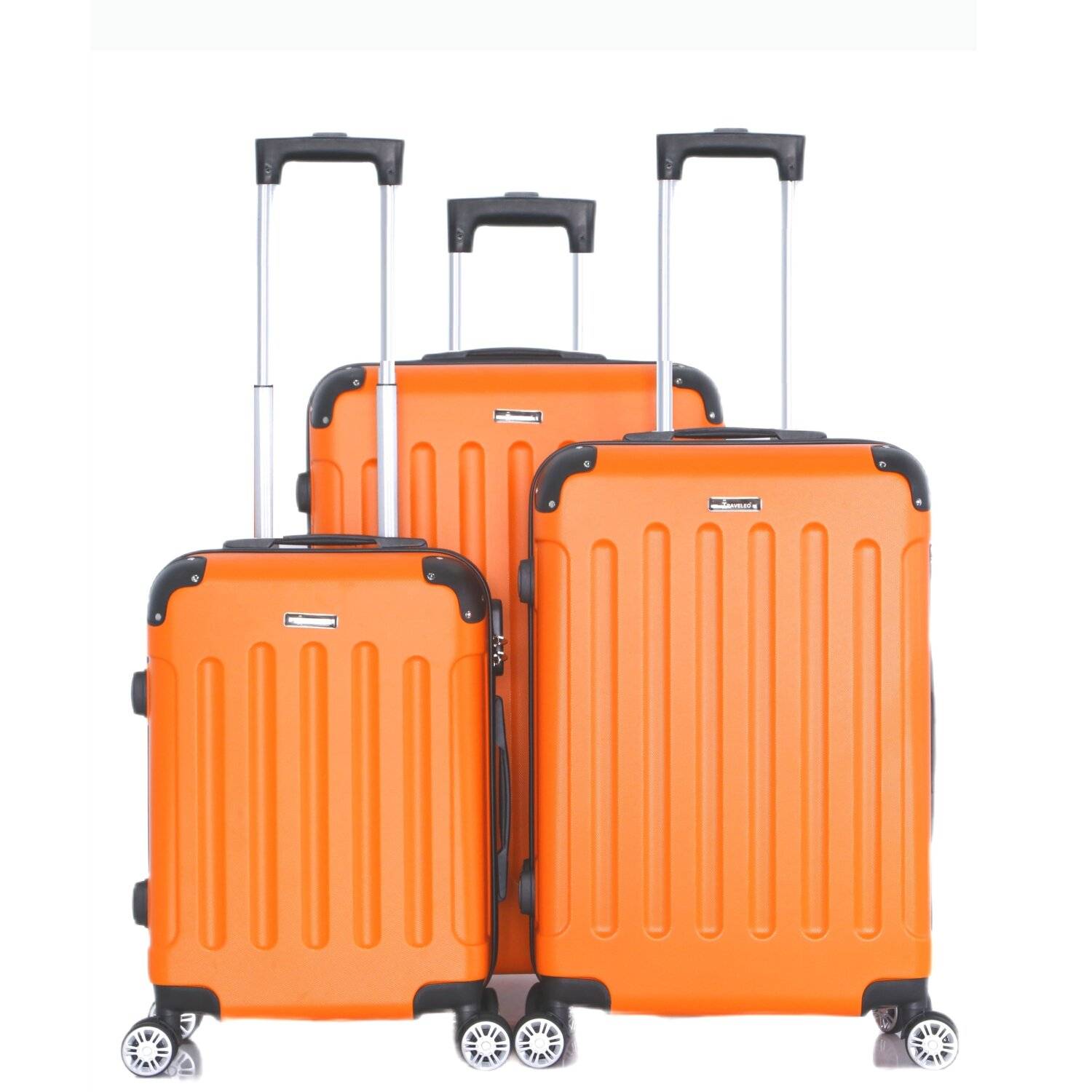 Reisekoffer Koffer 3 tlg Hartschale Trolley Set Kofferset Handgepäck Gepäck Reisetasche Orange