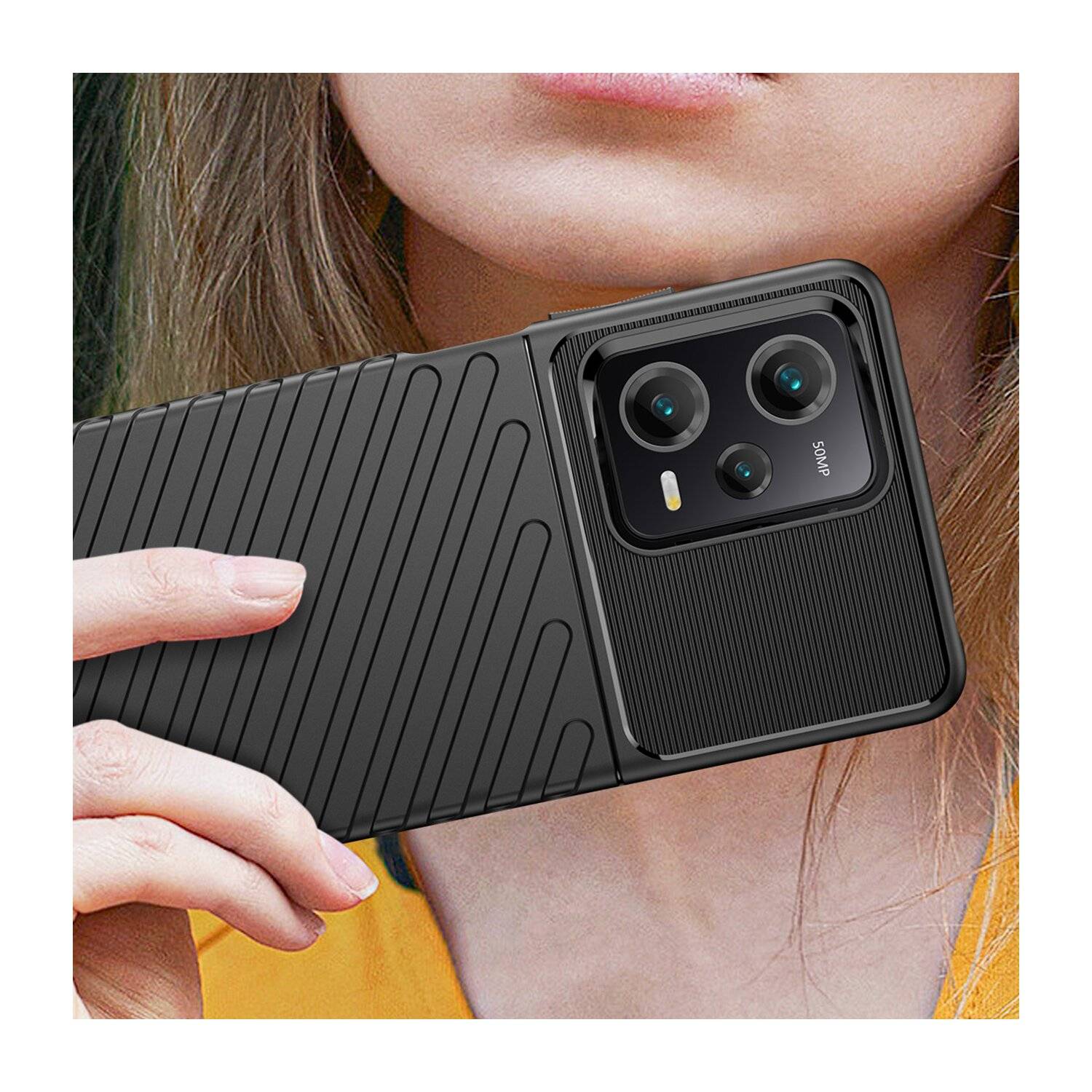 Thunder Case kompatibel mit Xiaomi Redmi Note 12s Silikonschutzhülle schwarz