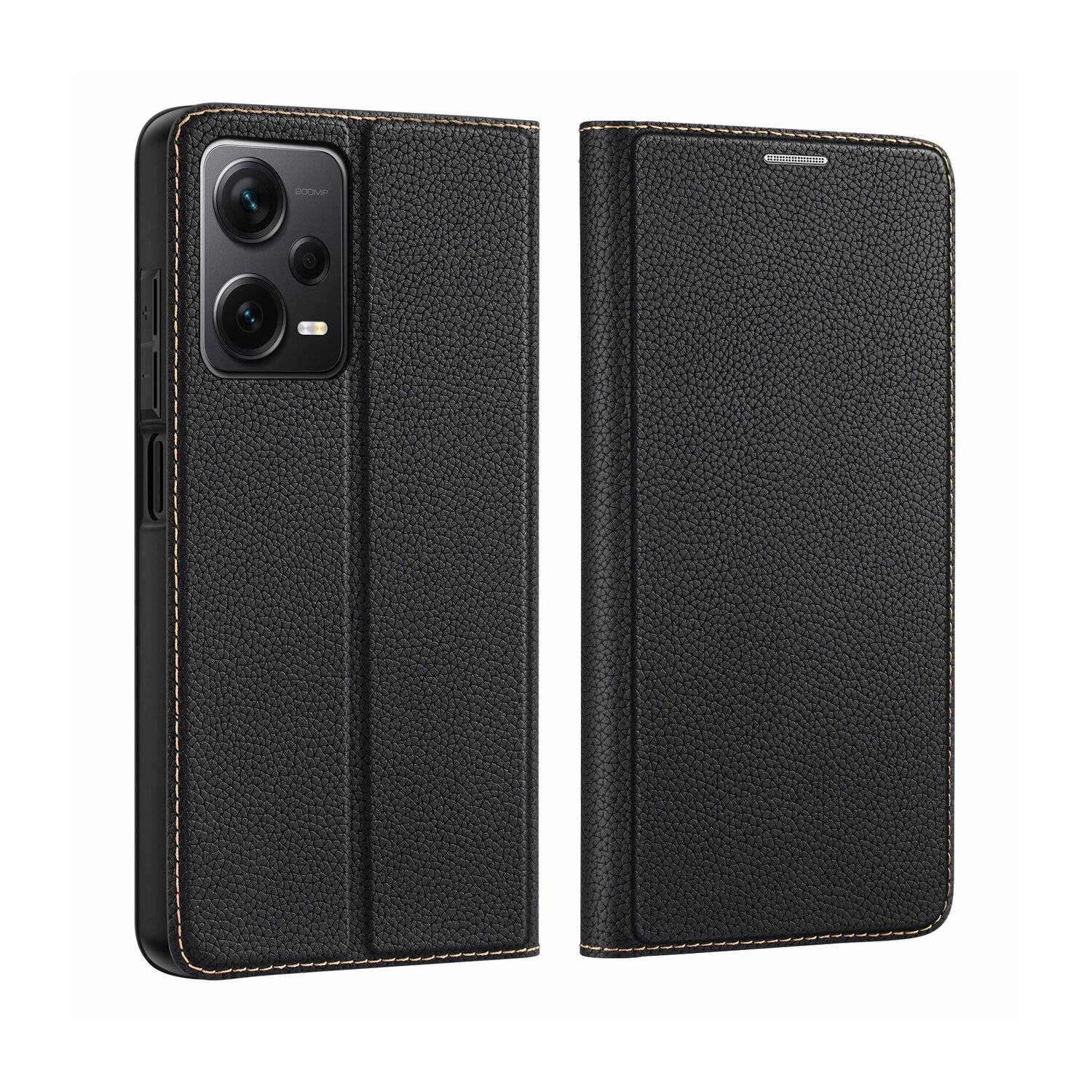 Skin X2 Hülle kompatibel mit Xiaomi Redmi Note 12 4G Flip Cover Wallet Stand schwarz