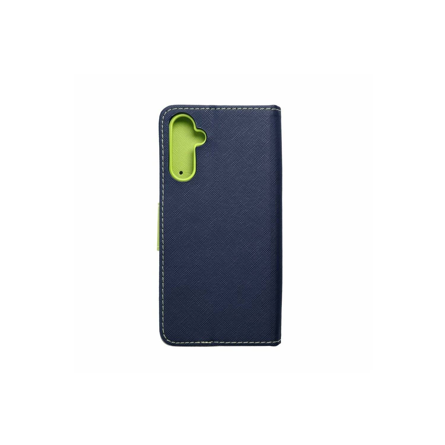 Buch Tasche "Fancy" kompatibel mit Motorola Moto G14 Etui mit Standfunktion, Kartenfach Blau-Grün