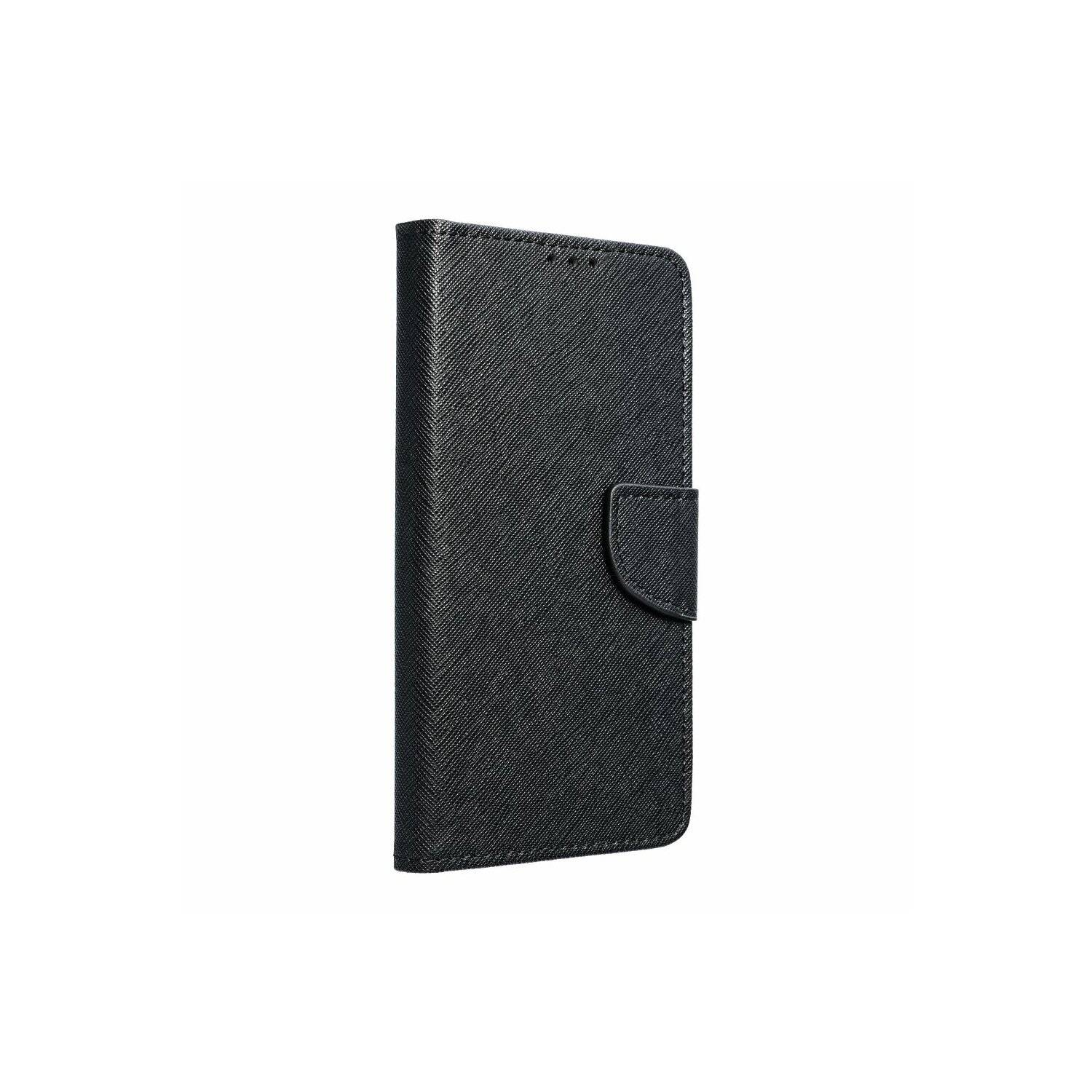 Buch Tasche "Fancy" kompatibel mit Realme C55 Handy Hülle Brieftasche mit Standfunktion, Kartenfach Schwarz