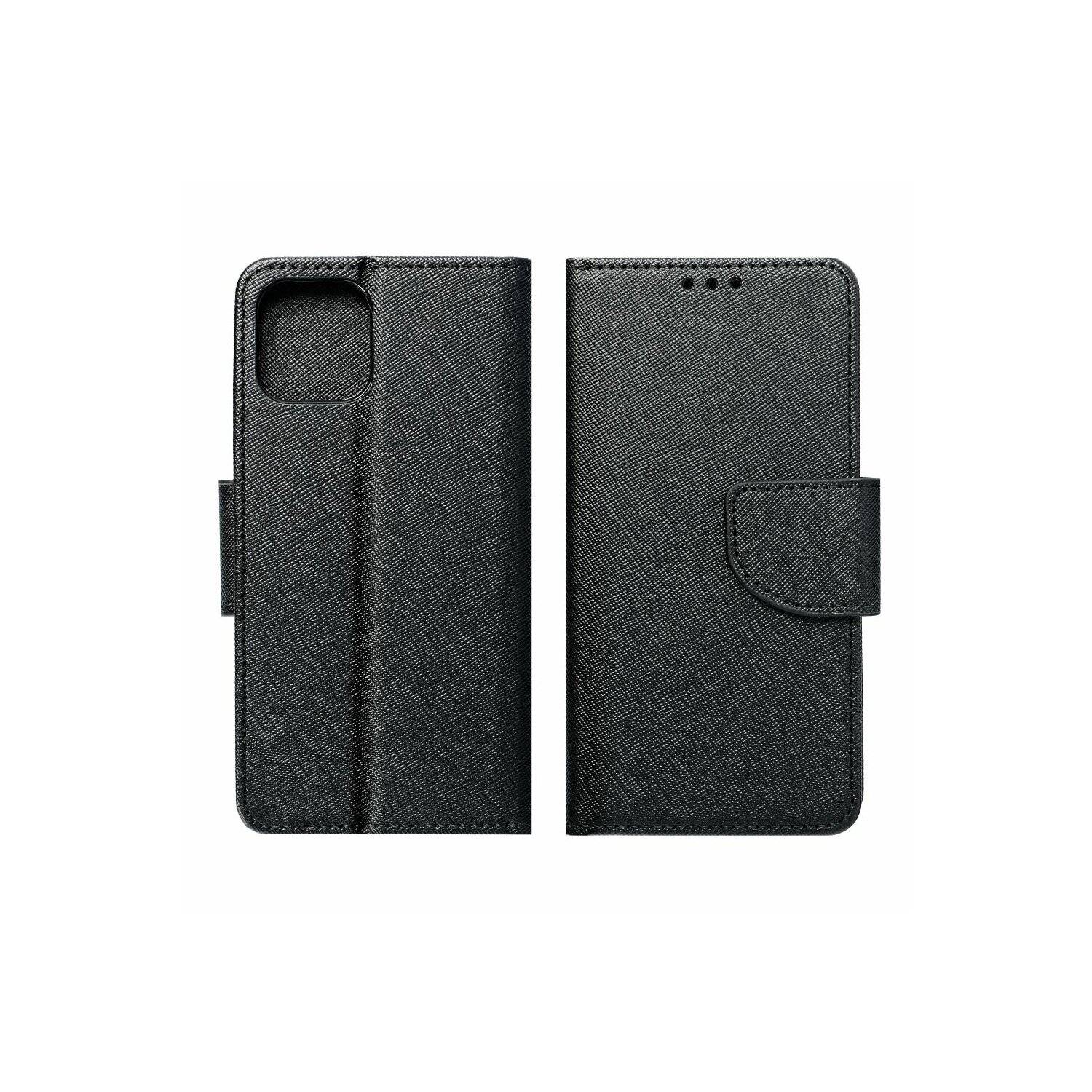 Buch Tasche "Fancy" kompatibel mit Realme C55 Handy Hülle Brieftasche mit Standfunktion, Kartenfach Schwarz