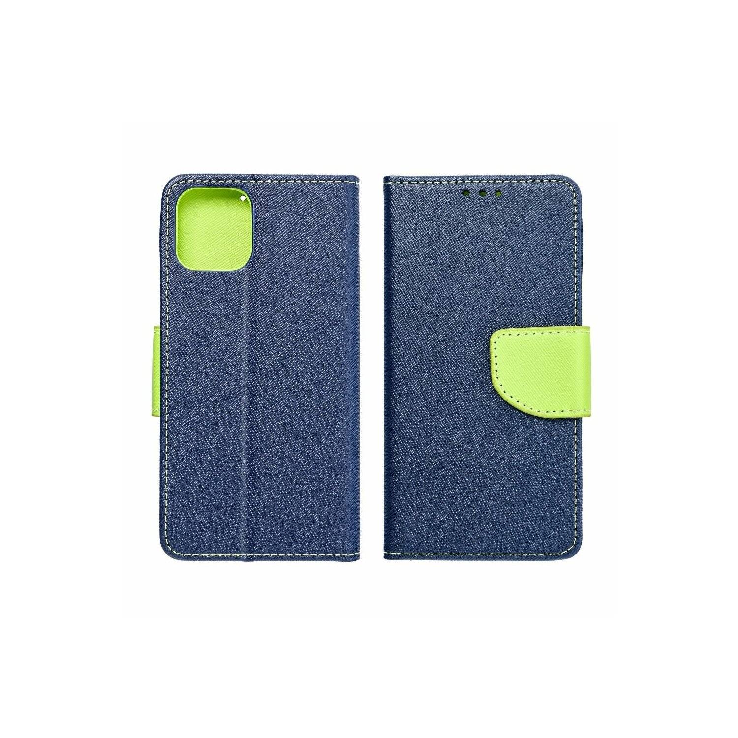 Buch Tasche "Fancy" kompatibel mit Realme C55 Handy Hülle Brieftasche mit Standfunktion, Kartenfach Blau-Grün