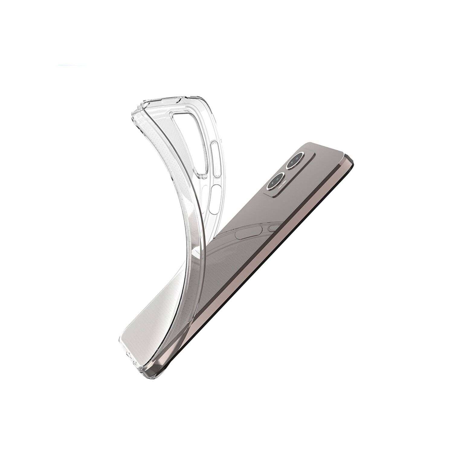 Silikon Hülle 0,5mm Basic kompatibel mit Motorola Moto Edge 40 Pro Case TPU Soft Handy Cover Schutz Transparent