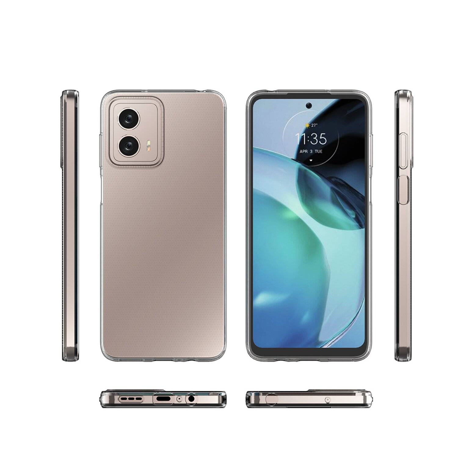 Silikon Hülle 0,5mm Basic kompatibel mit Motorola Moto Edge 40 Pro Case TPU Soft Handy Cover Schutz Transparent