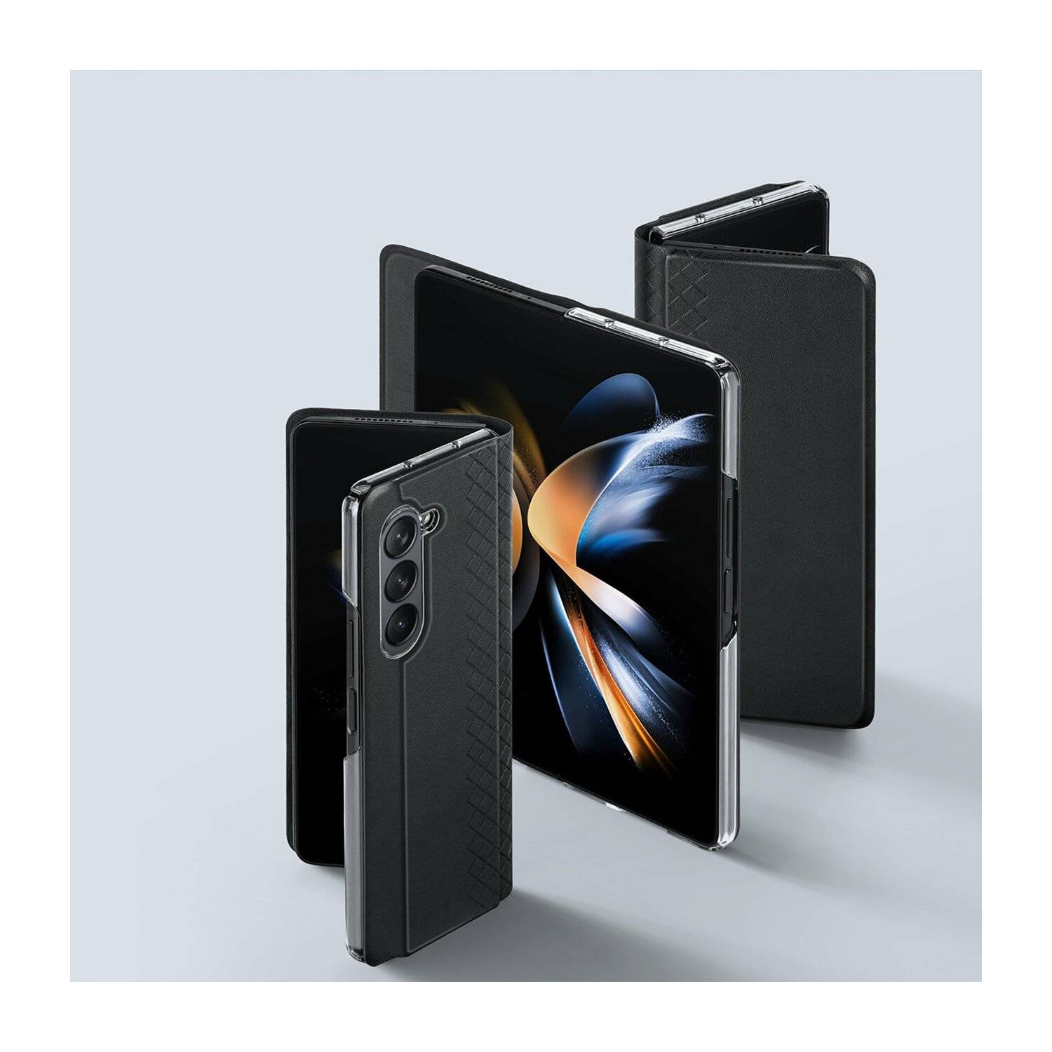 Dux Ducis Bril kompatibel mit Samsung Galaxy Z Fold5 5G Flip Ledertasche Wallet Back Cover Schwarz