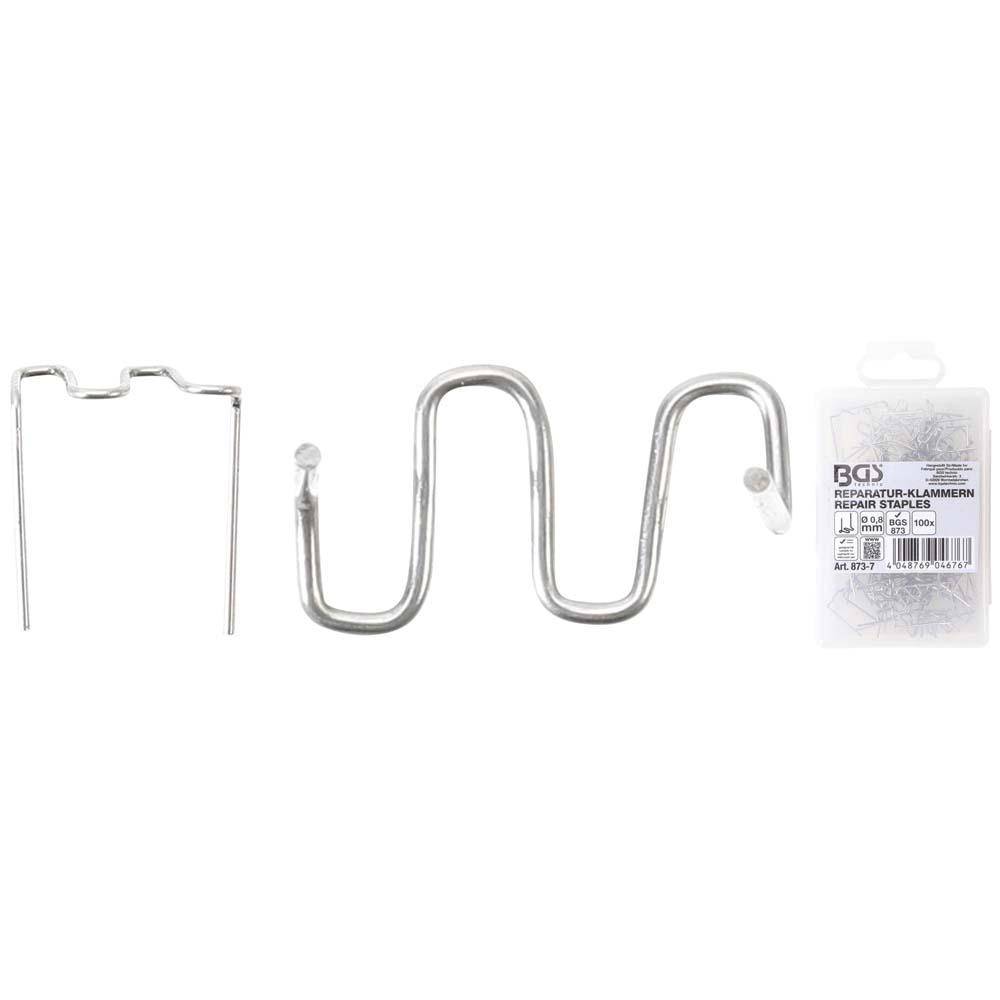Reparatur-Klammern - W-Form - Drahtstärke 0,8 mm - 100-tlg.