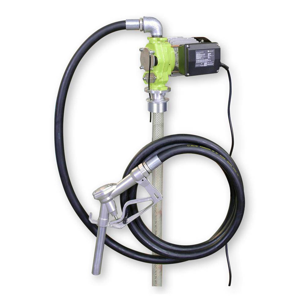 Flügelzellenpumpe TECPUMP 600 AC - Diesel Heizöl EL/L Kühlerfrostschutz (Konzentrat) - ca. 55 l/min. - max. 2 bar - Zapfventil ZV 2000 inkl. Schlau