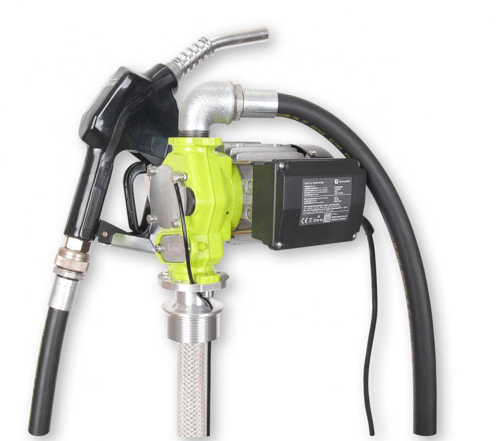 Umfüllpumpe TECPUMP 600 AC Standard - Diesel Heizöl EL/L Kühlerfrostschutz (Konzentrat) - ca. 55 l/min. - max. 2 bar - Automatik-Zapfventil A 2010