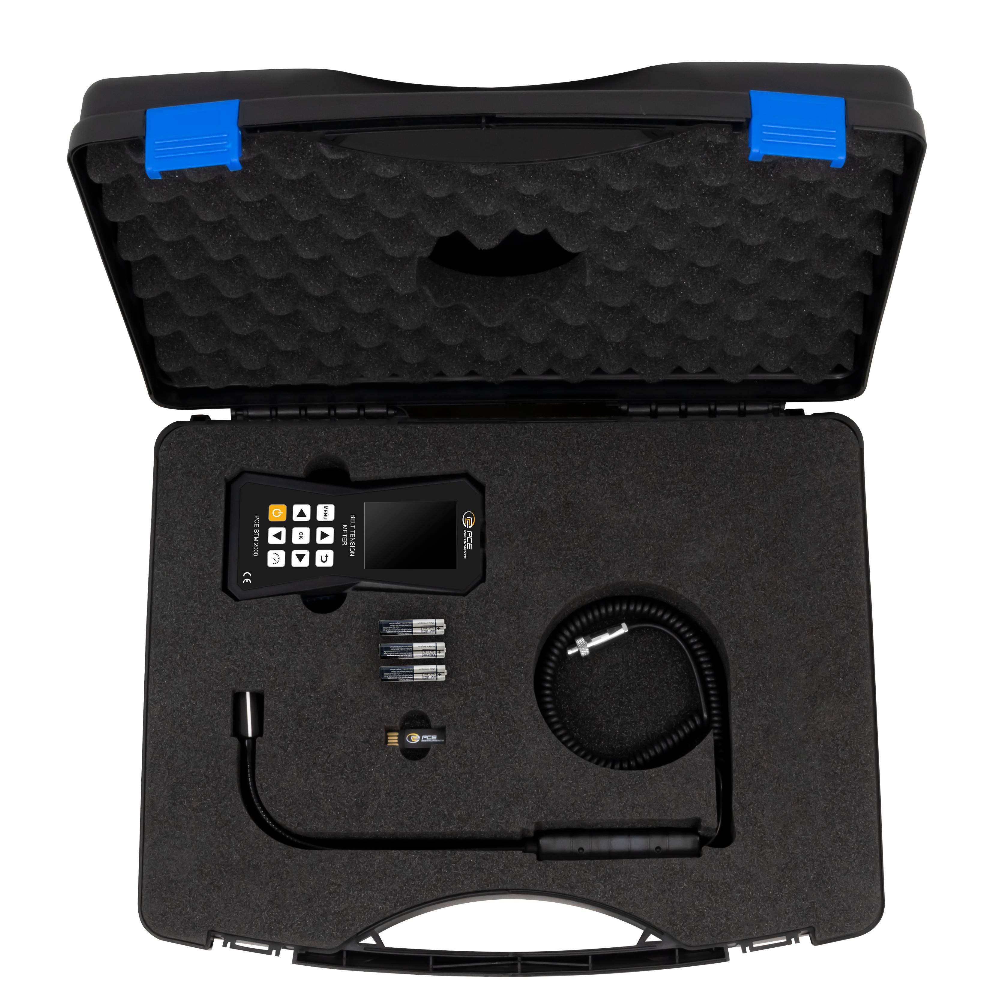 PCE Instruments Riemenspannungsmessgerät PCE-BTM 2000L-ICA inkl. ISO-Zertifikat |Messung in Hz&N |Speicher |Software