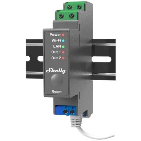 Shelly Relais Pro 2 WLAN LAN Max. 25A 2 Kanäle 2 Phasen BT DIN-Rail Home & Living Smart