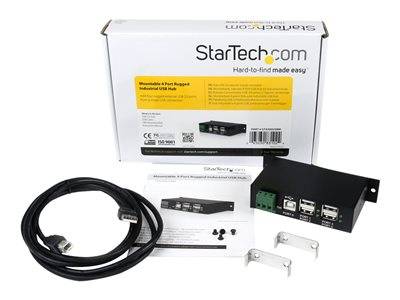 STARTECH 4Port Industrial USB 2.0 Hub Peripheriegeräte & Zubehör Kabel & Adapter USB Hubs