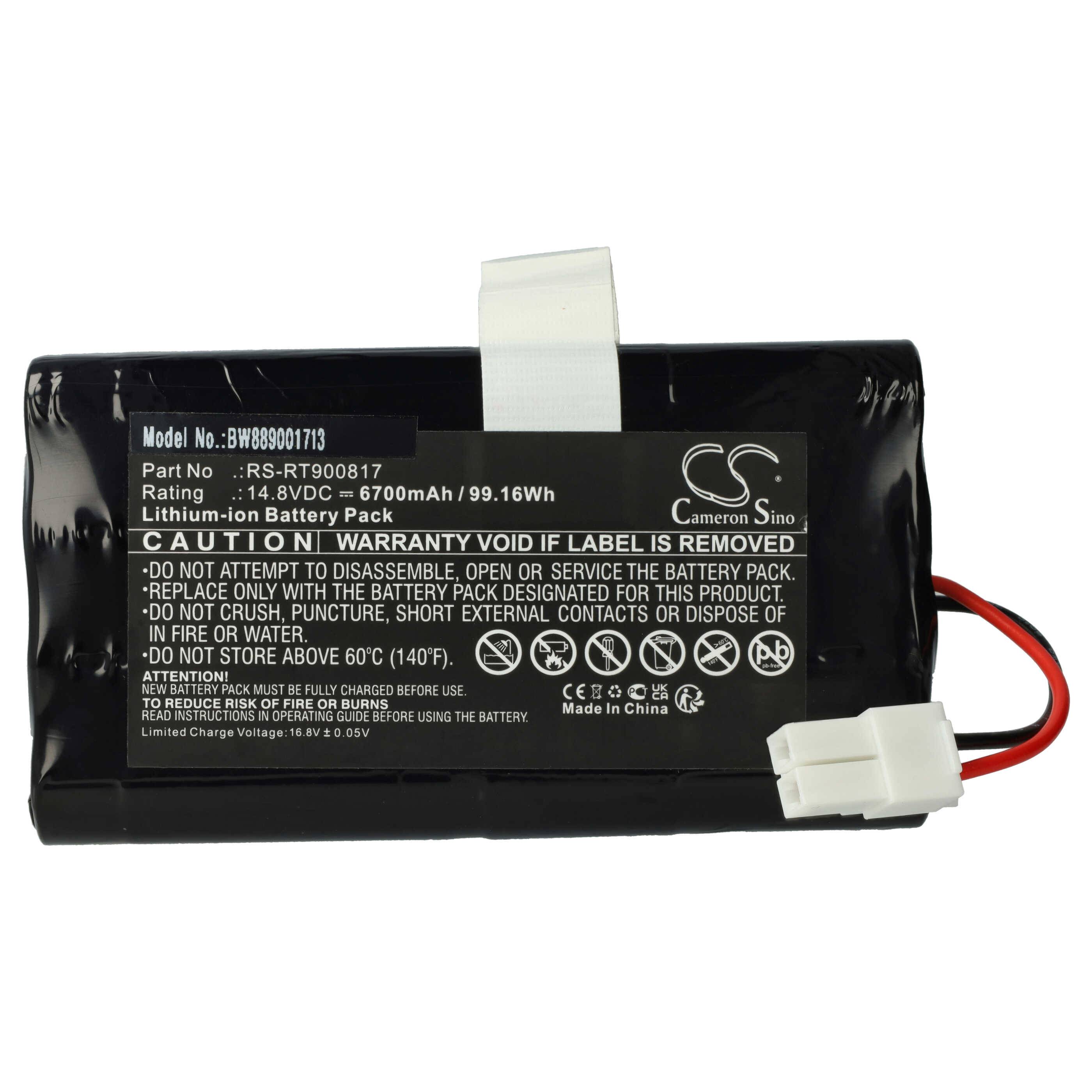 vhbw Akku kompatibel mit Rowenta Smart Force Cyclonic RR8021, RR8024WH, RR8021WH, RR8024, RR8037 Saugroboter (6700 mAh, 14,8 V, Li-Ion)