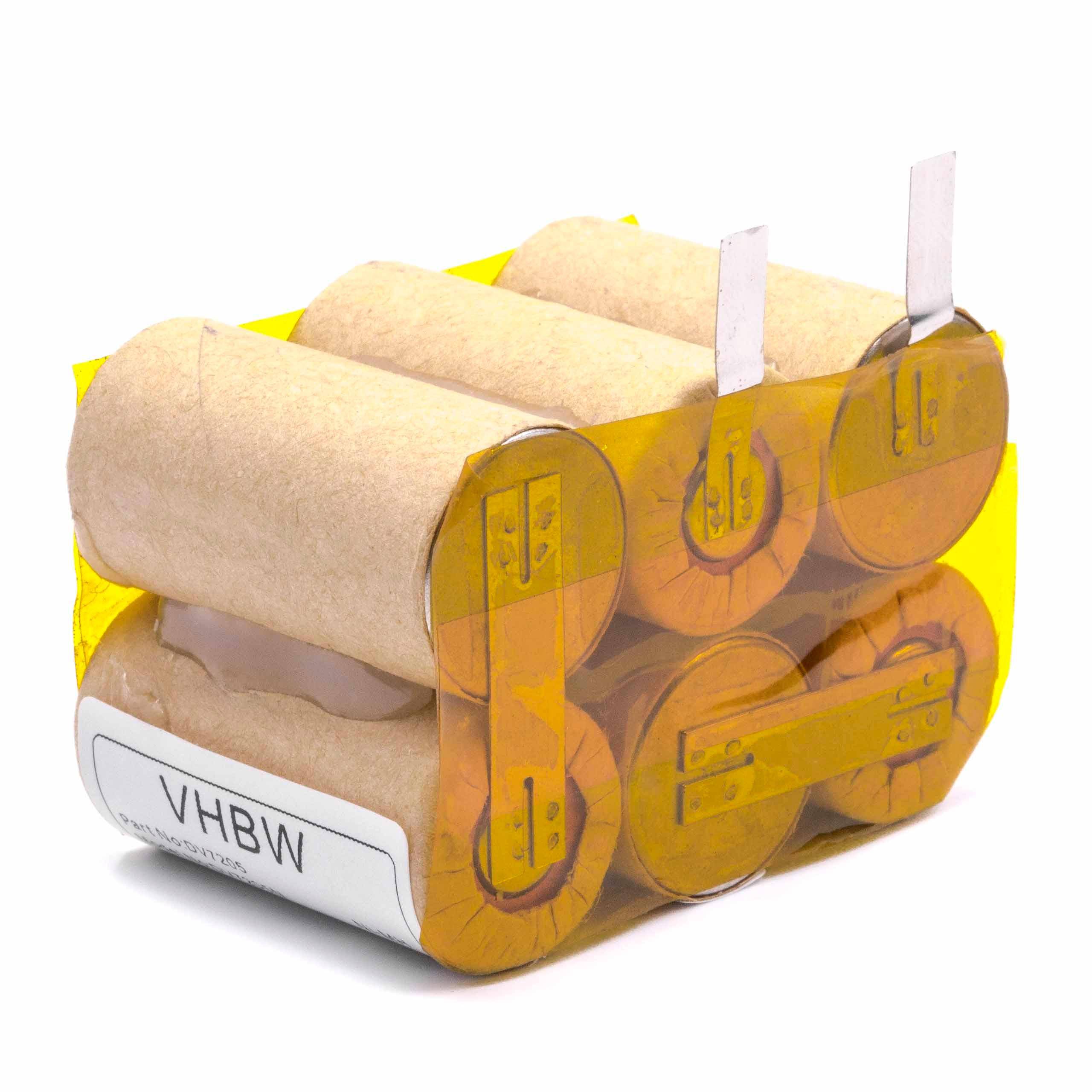 vhbw Akku kompatibel mit Black & Decker DV7205N, DV7205 Staubsauger (2000 mAh, 7,2 V, NiMH)