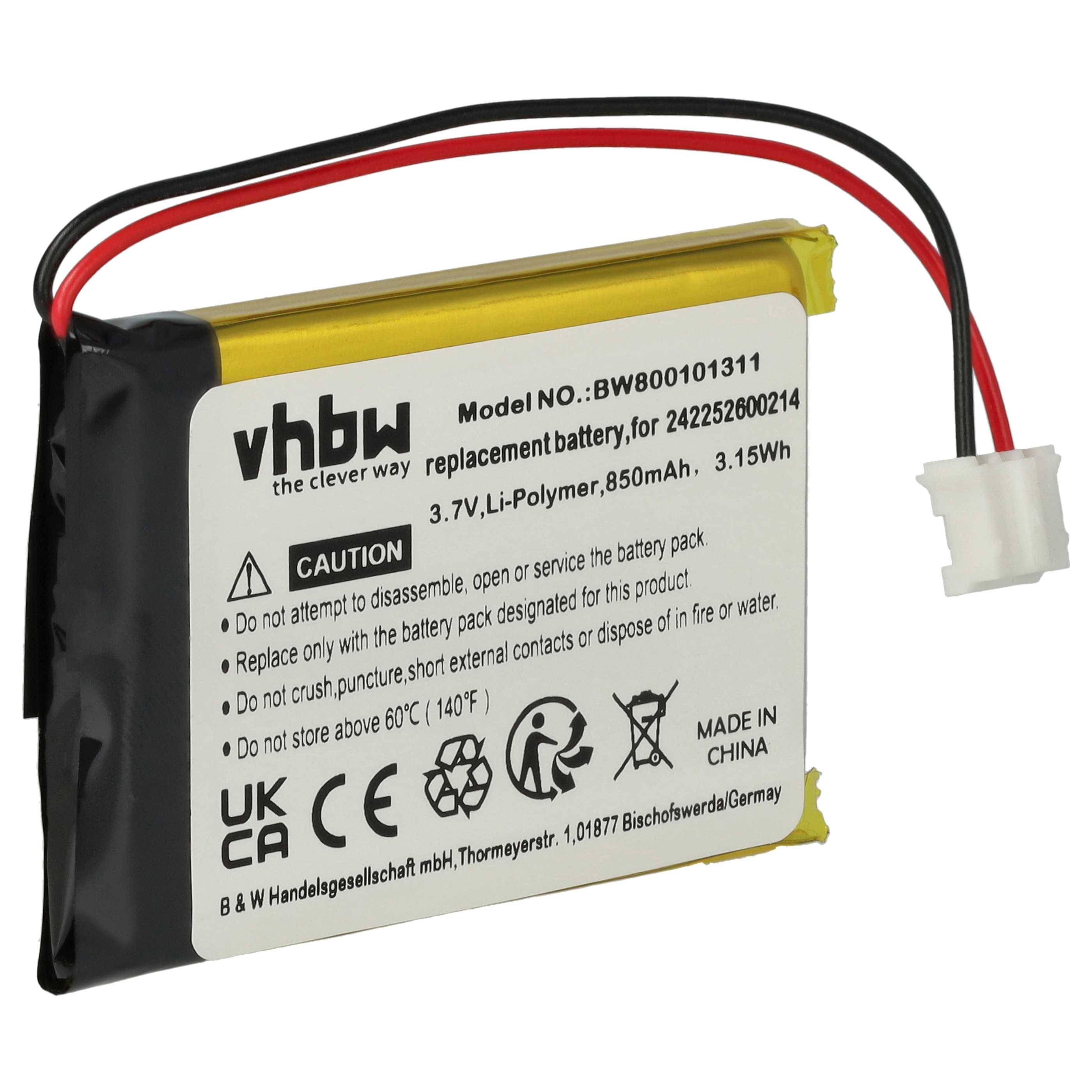 vhbw Akku kompatibel mit Philips 2577744, 2669577 Fernbedienung Remote Control (850 mAh, 3,7 V, Li-Ion)