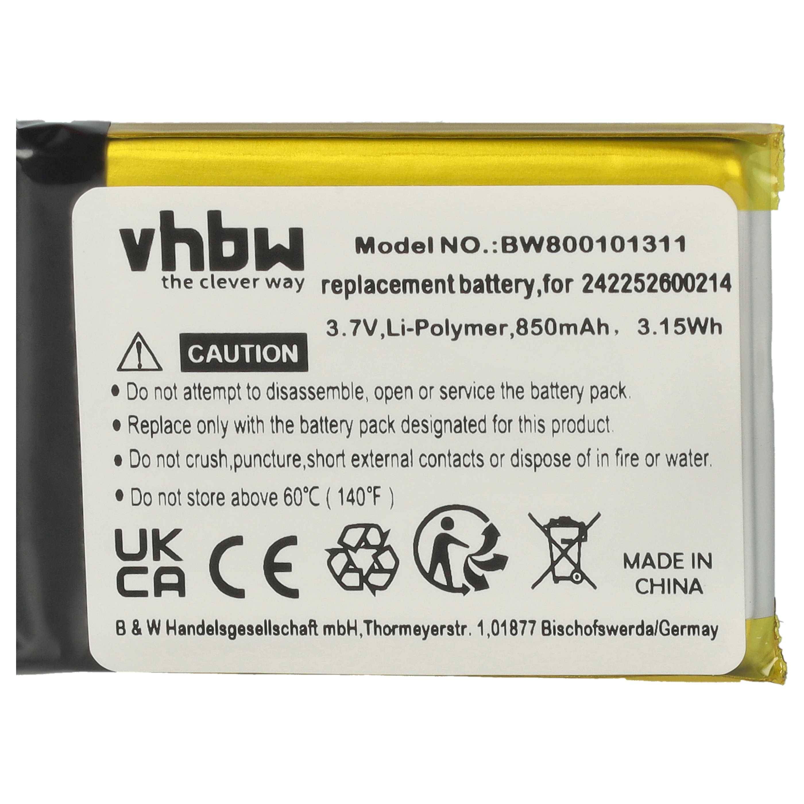 vhbw Akku kompatibel mit Philips 2577744, 2669577 Fernbedienung Remote Control (850 mAh, 3,7 V, Li-Ion)