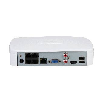 Dahua - NVR4104-P-EI - NVR - 4 Kanal - 4 PoE, - 4 Kanal/WizSense - 4 PoE/1 LAN - Max 80Mbps Bandbreite - 1x HDMI, 1x VG