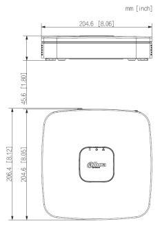 Dahua - NVR4104-P-EI - NVR - 4 Kanal - 4 PoE, - 4 Kanal/WizSense - 4 PoE/1 LAN - Max 80Mbps Bandbreite - 1x HDMI, 1x VG