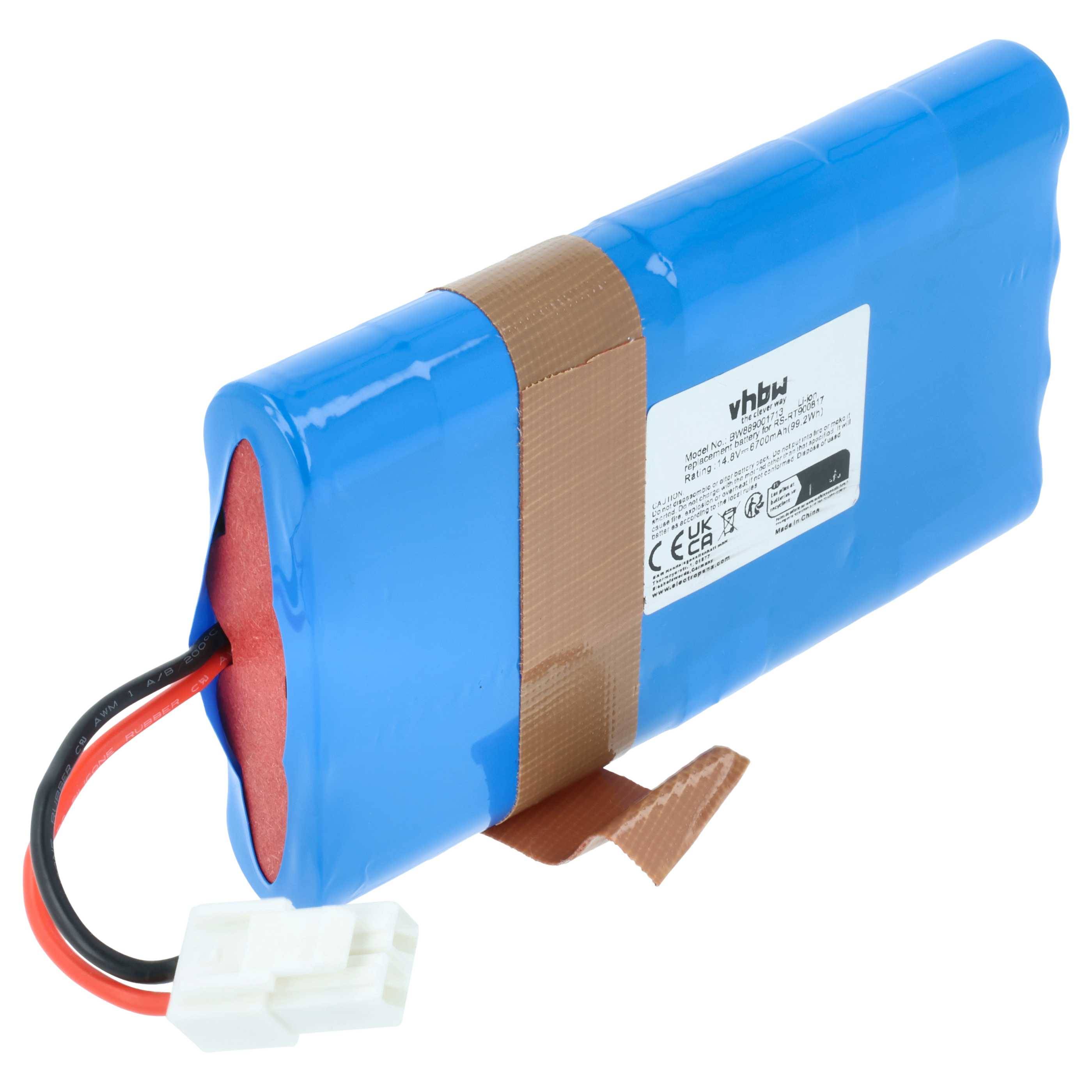 vhbw Akku kompatibel mit Rowenta Smart Force Cyclonic Explorer RR8155, RR8147 Saugroboter (6700 mAh, 14,8 V, Li-Ion)