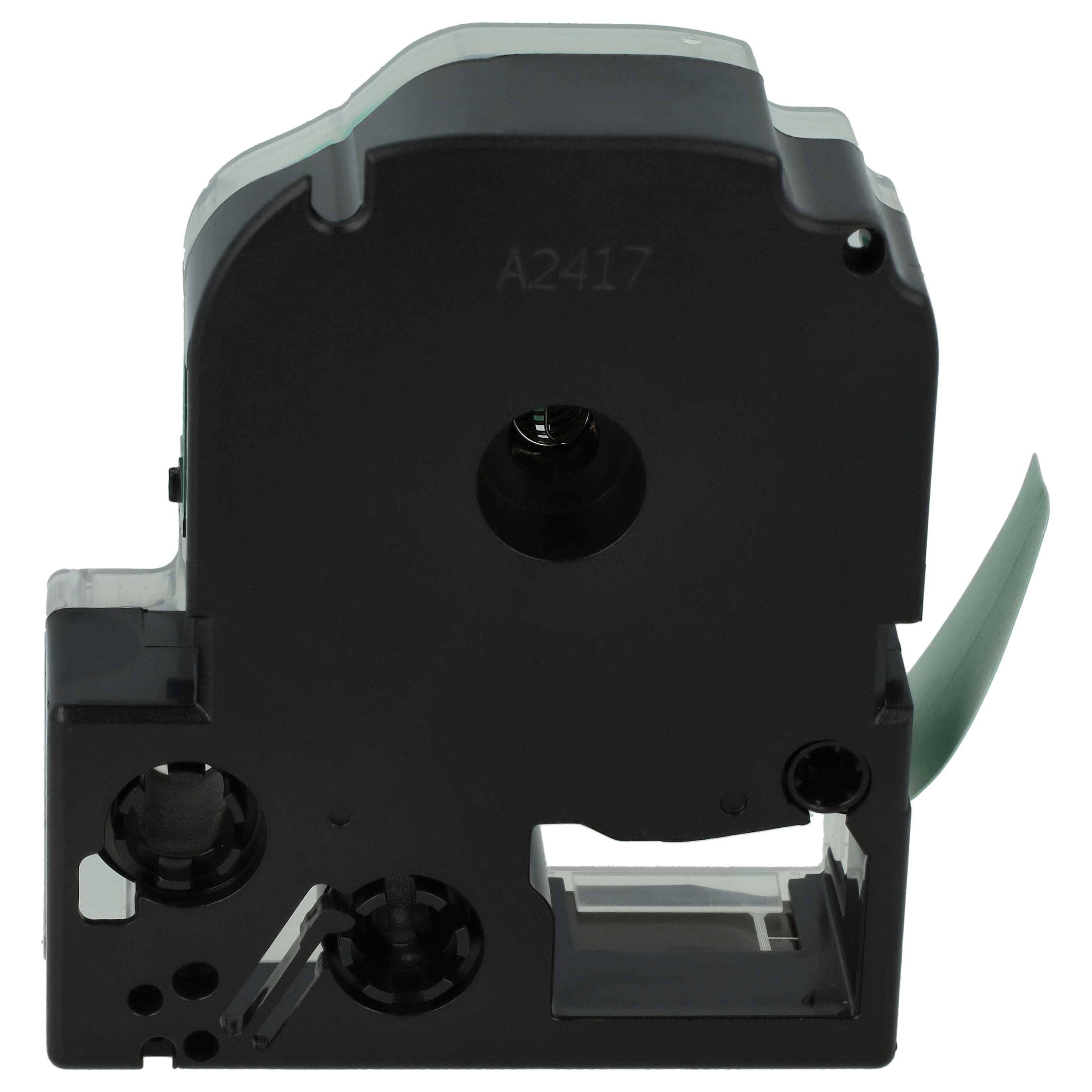 vhbw Schriftband-Kassette kompatibel mit Epson LabelWorks LW-700 | LW-1000P, LW-600P, LW-500, LW-400 Etiketten-Drucker 8m x 18mm Schwarz auf Grün