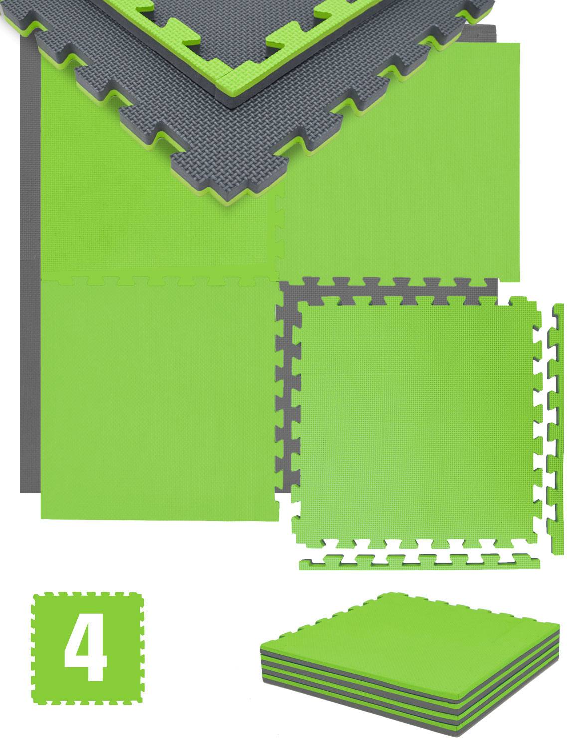 2 cm Dick: 1m² Bodenschutz Fitnessmatte - 4 Sportmatten 50 x 50 cm