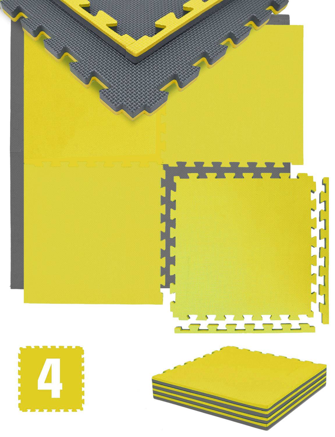 2 cm Dick: 1m² Bodenschutz Fitnessmatte - 4 Sportmatten 50 x 50 Optische Mängel