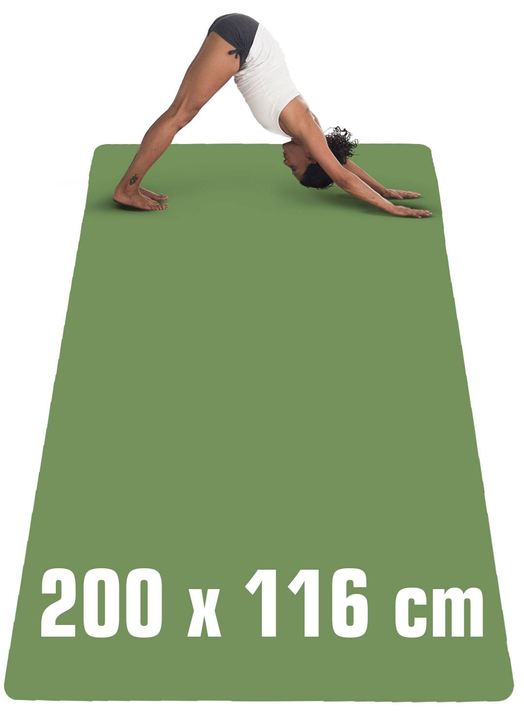 200x116 XXL Fitnessmatte - 6mm Extra Breite Yogamatte - Rutschfeste Sportmatte