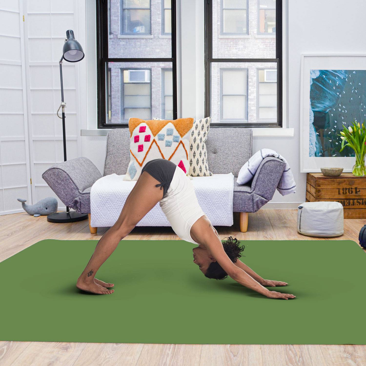 200x116 XXL Fitnessmatte - 6mm Extra Breite Yogamatte - Rutschfeste Sportmatte