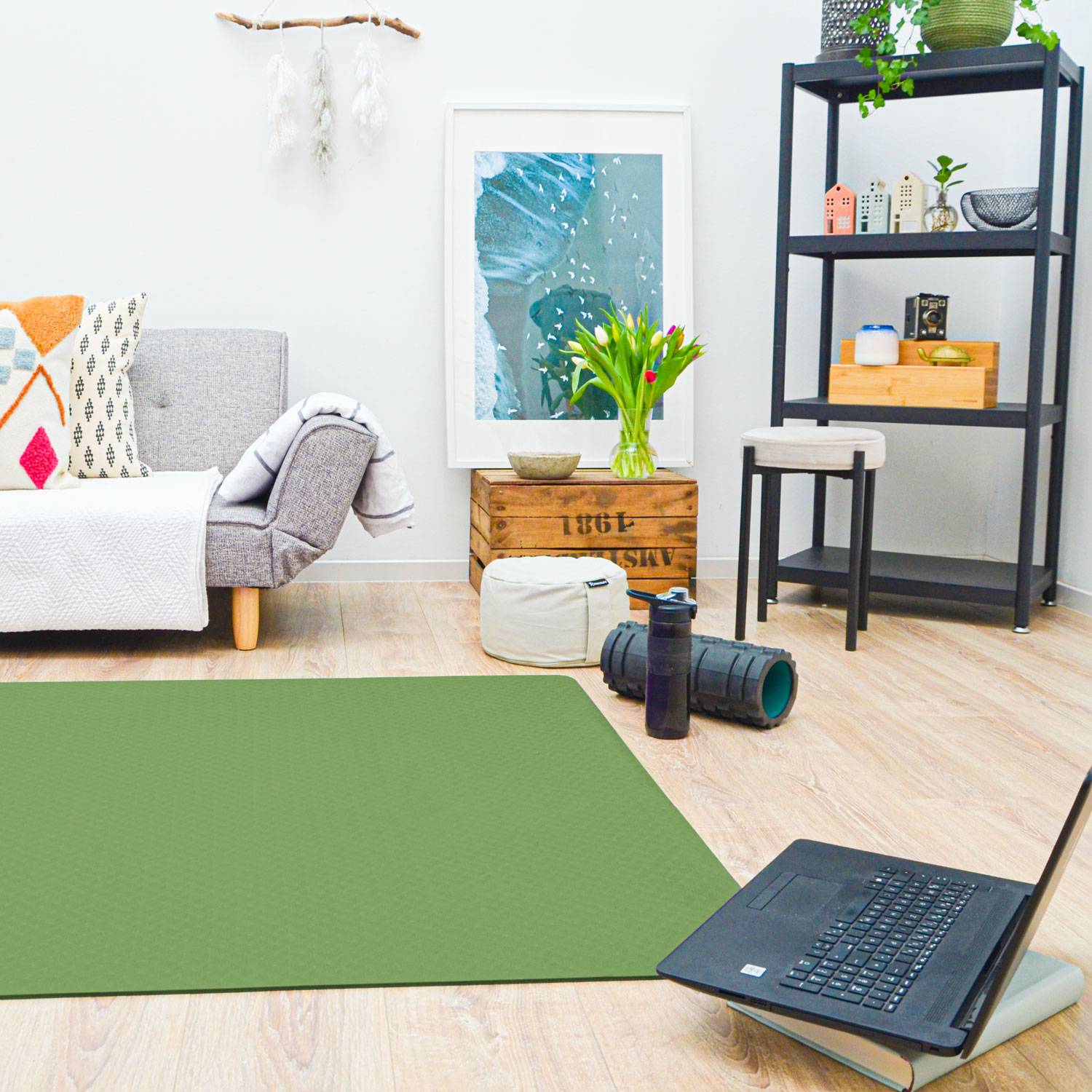 200x116 XXL Fitnessmatte - 6mm Extra Breite Yogamatte - Rutschfeste Sportmatte