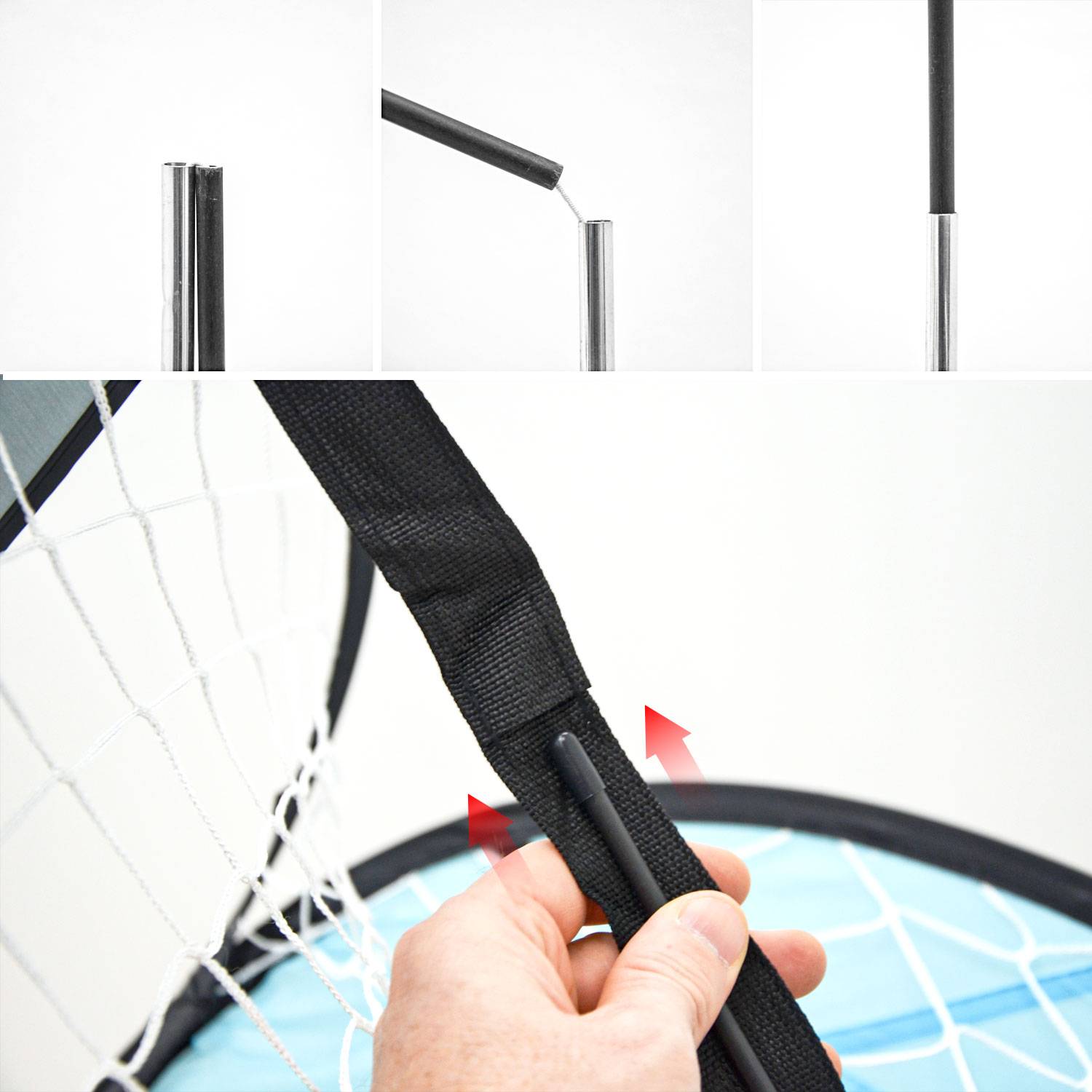 2-in-1 Fussballtor mit Torwand für Kinder - 125x80cm Pop-Up Fußballtor Faltbar