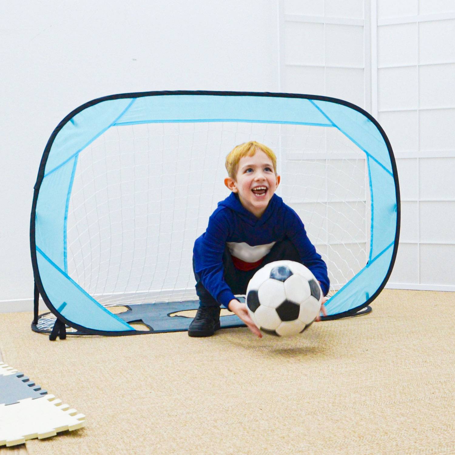 2er Set: Fussballtor mit Torwand für Kinder - 125x80 Pop-Up Fußballtor Faltbar