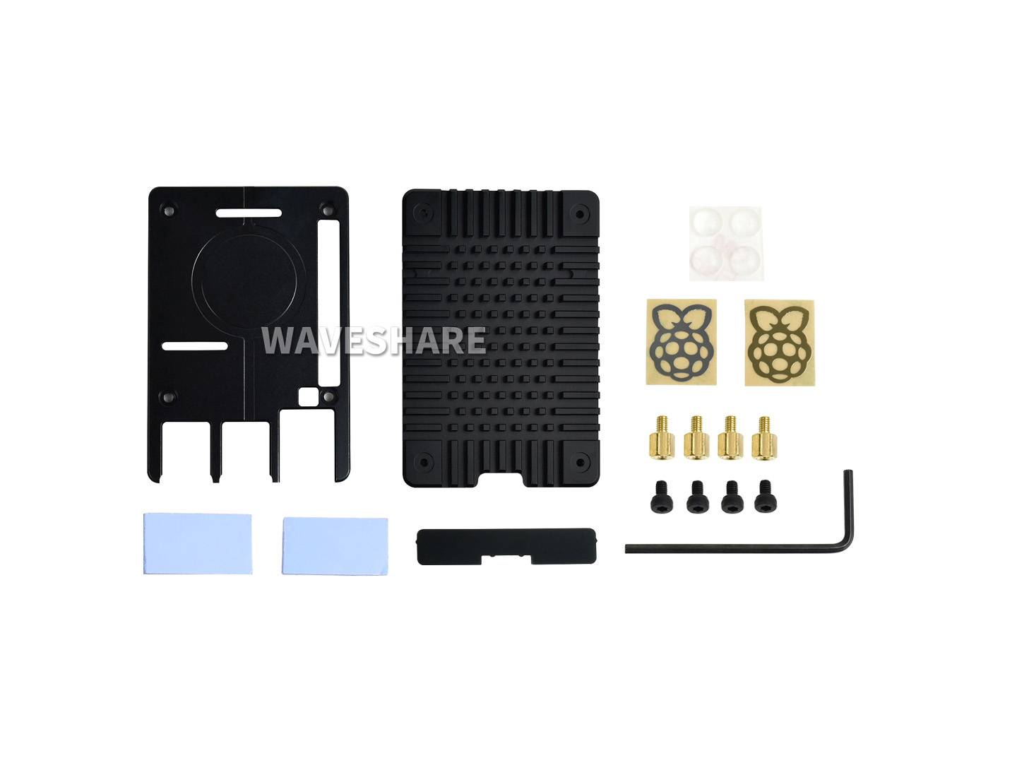 WaveShare Lightweight Aluminum Alloy Case for Raspberry Pi 4 CNC Processing