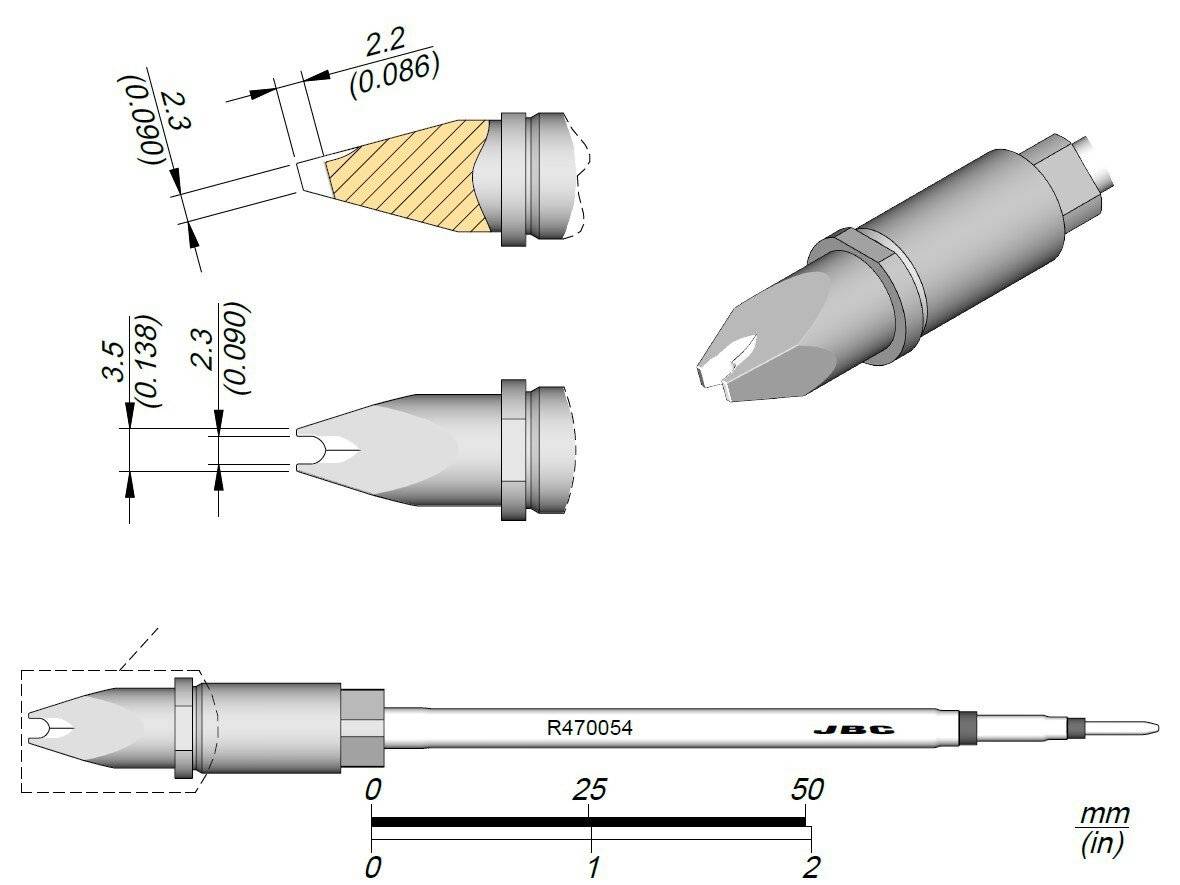 Lötspitze R470, Pin-Connector, Ø 2,3 mm