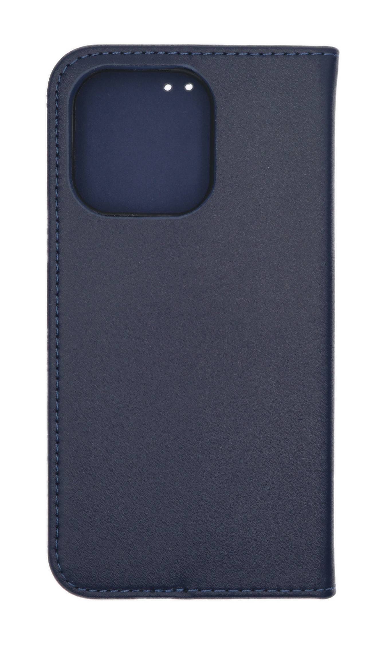 Echt Leder Bookcover Marineblau für Apple iPhone 16 Pro - Handytasche mit Kartenfach und Standfunktion