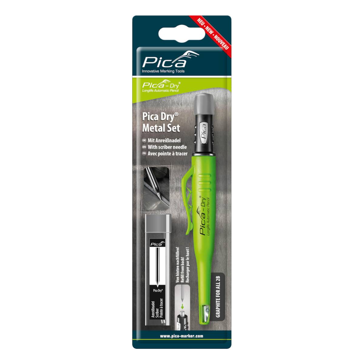 Pica Dry Longlife Automatic Pencil Tieflochmarker mit Anreißnadel Metall Bundle