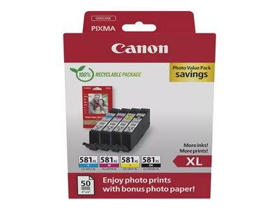 CANON CLI-581XL Ink Cartridge BK/C/M/Y Drucken, Scannen & Verbrauchsmaterial Verbrauchsmaterialien